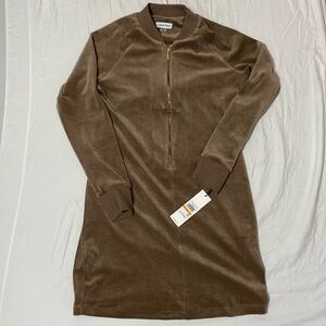 Tan Long-Sleeve Dress